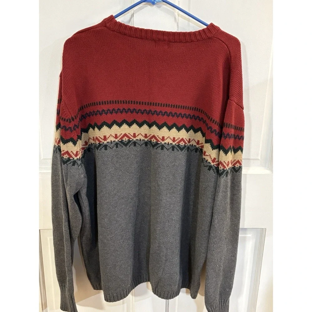 Levi's Mens 2XL Gray and Red Classic‎ Crewneck Sweater EUC